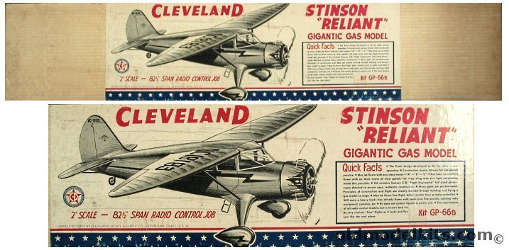 Cleveland Stinson Reliant - 82.5 inch Wingspan R/C Model Airplane, GP-66B plastic model kit